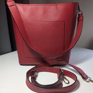 Hobo Bags - Vegan Leather Shoulder Bucket Crossbody Purse - NWOT - Burgundy Red